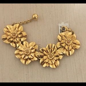 NWT Kate Spade Swim Team Gold Flowers Bracelet